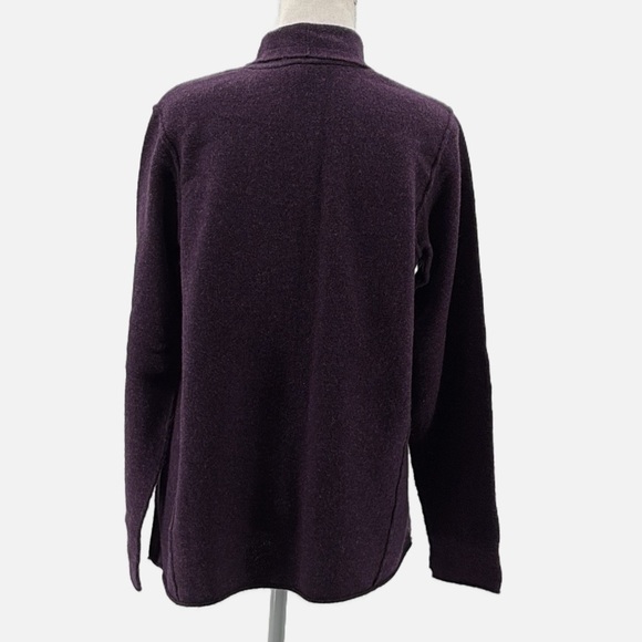 Eileen Fisher 100% Wool Cardigan Sweater in Purple - Size Medium - Picture 3 of 6